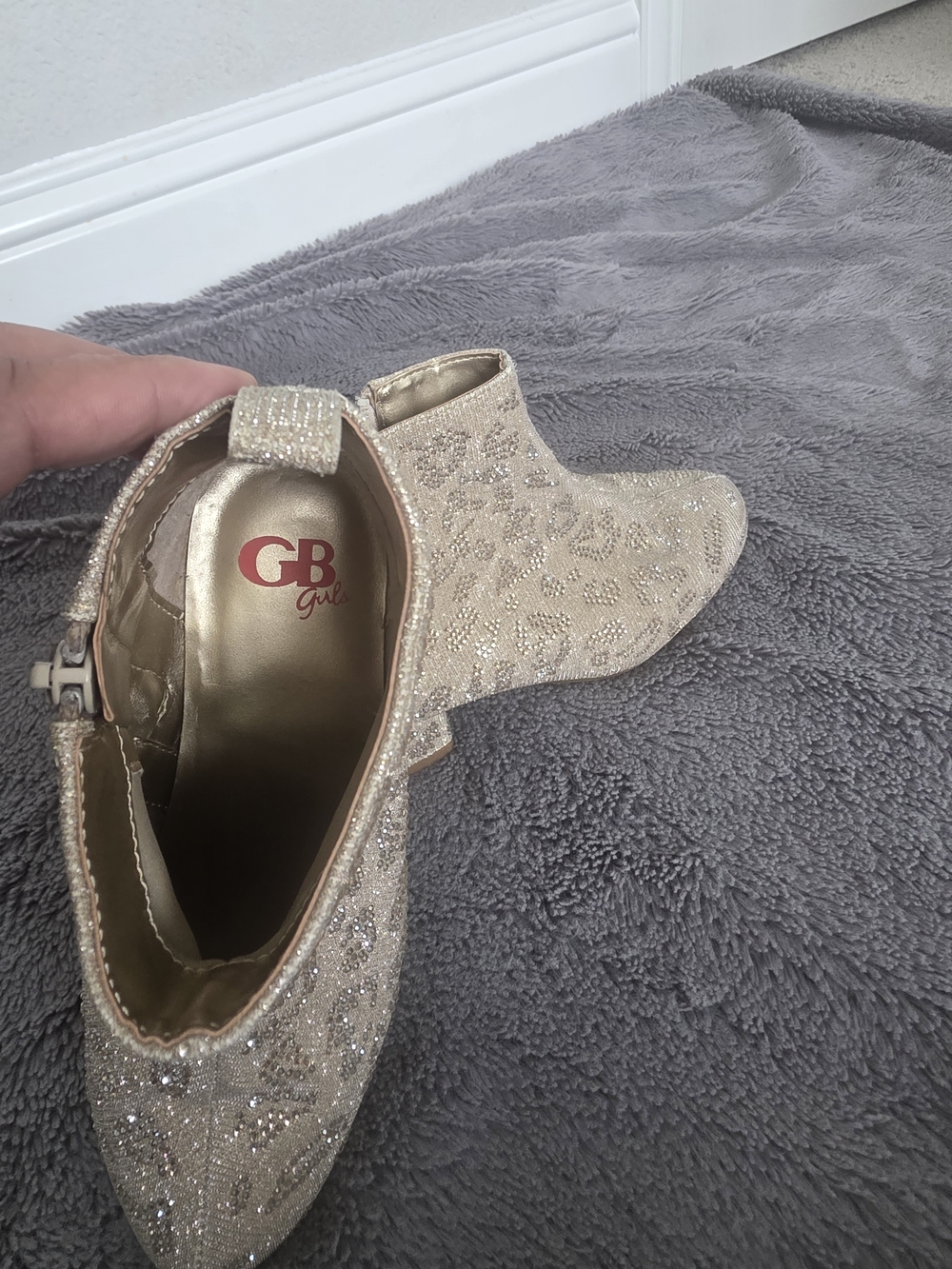 GB Girls Sparkle Gold Ankle Boots - Women's Dress Booties